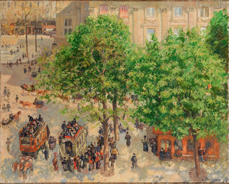 Platz des Théâtre Français in Paris, Frühling - Camille Pissarro