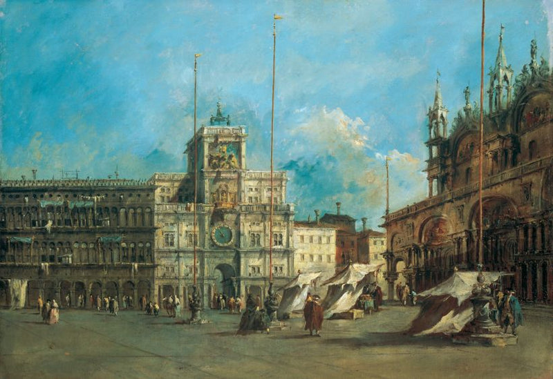 Platz San Marco in Venedig mit dem Uhrturm - Francesco Guardi