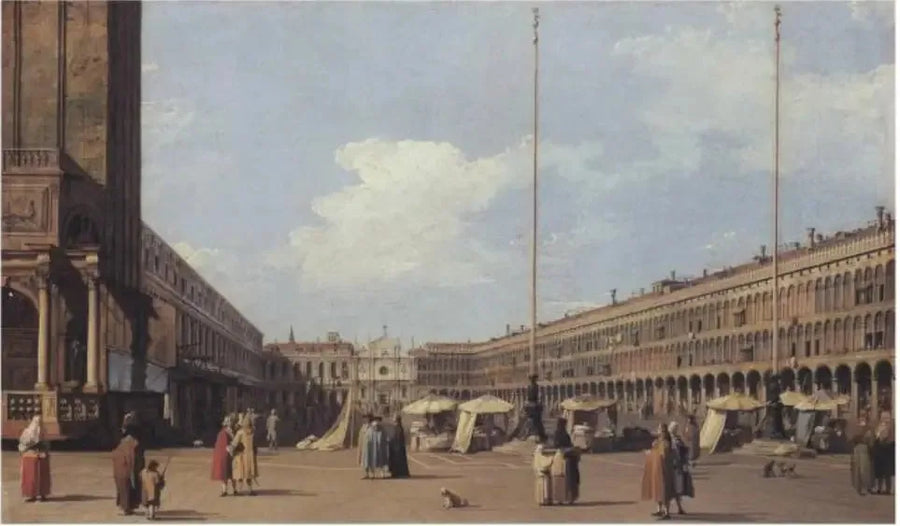 Platz San Marco, gegenüber der Kirche von San Geminiano - Canaletto