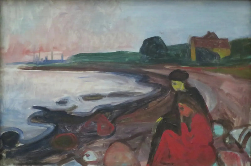Strand mit zwei sitzenden Frauen - Edvard Munch