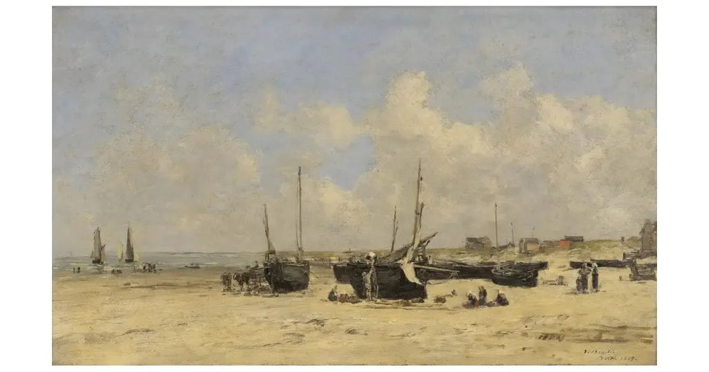 Plage de Berck à marée basse - Eugène Boudin image 1 reproduction d’œuvre d’art à l’huile