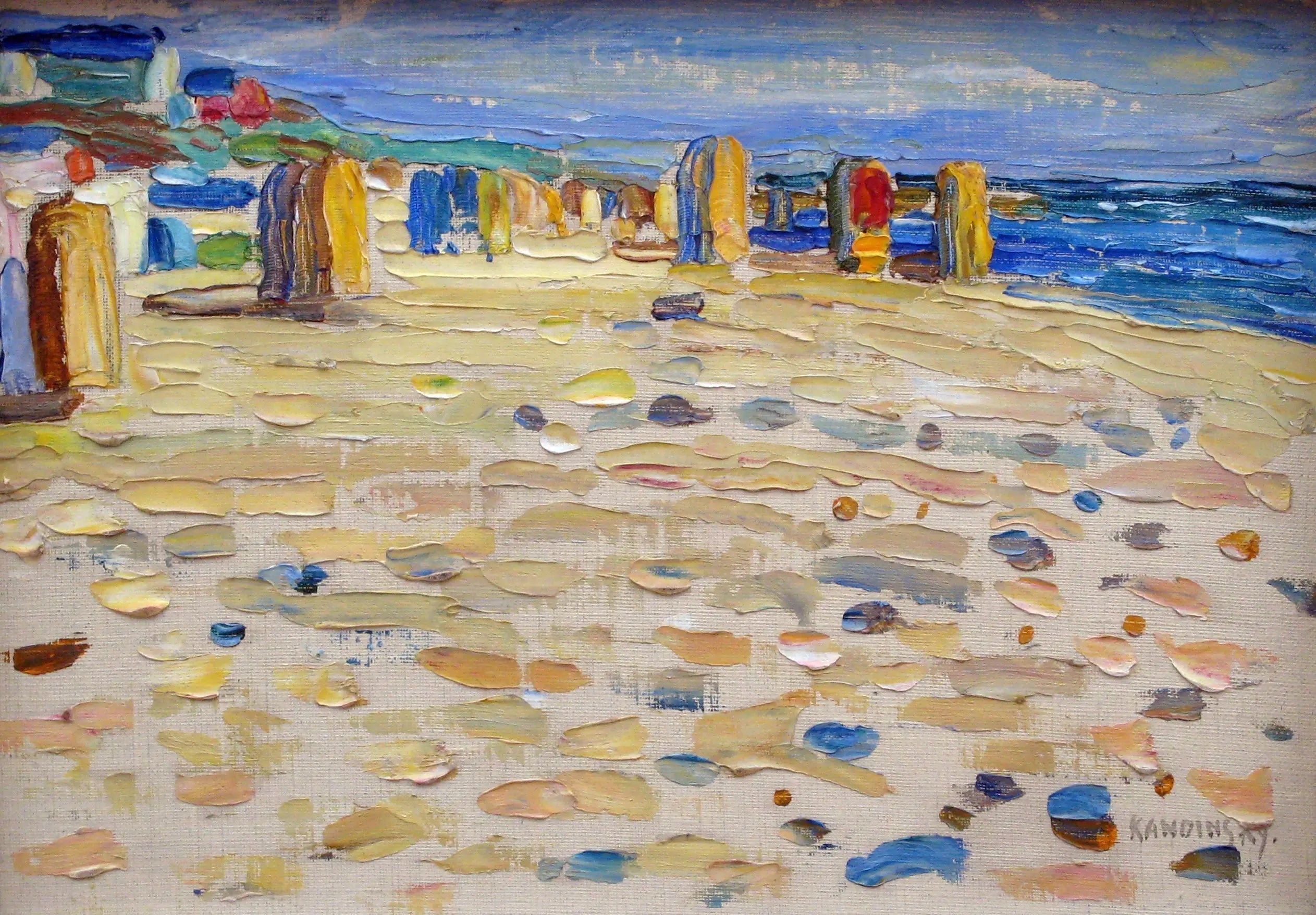 Plage en Hollande - Vassily Kandinsky image 1 reproduction de peinture à l’huile