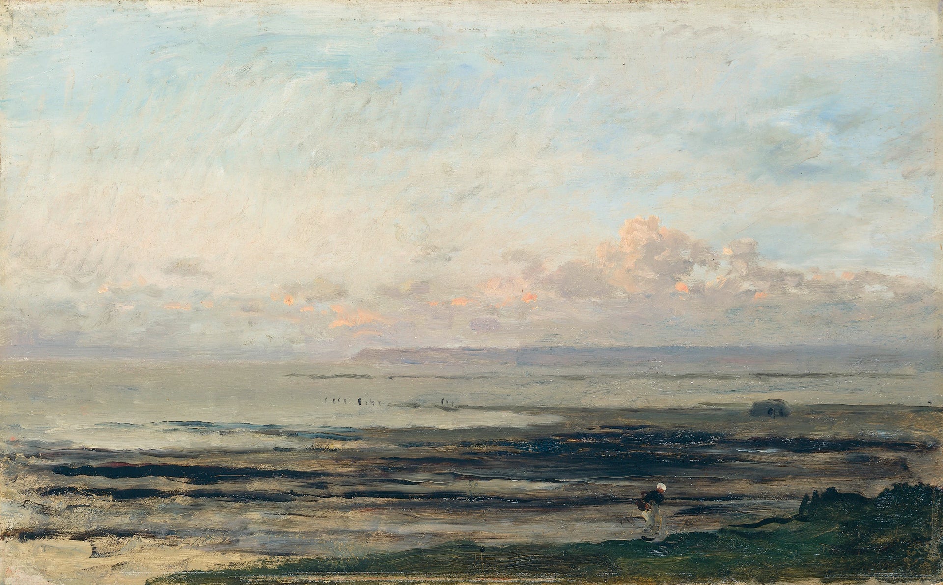 Plage à marée basse - Charles-François Daubigny