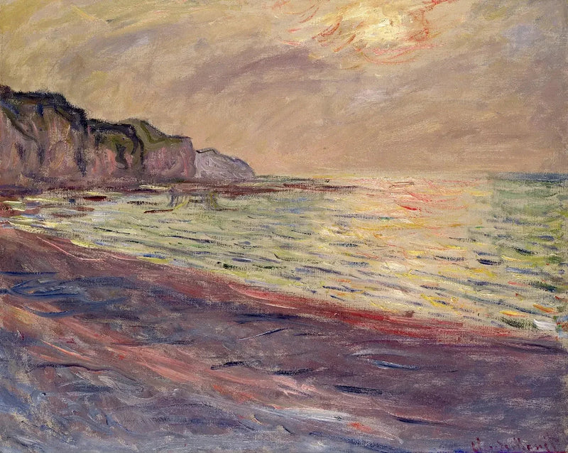 Der Strand von Pourville, Sonnenuntergang - Claude Monet