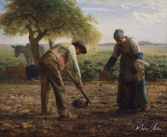 Planteuses de pommes de terre - Jean-François Millet - Reproductions de tableaux et peintures haut de gamme