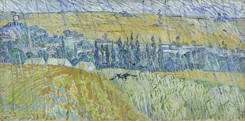 Landschaft von Auvers im Regen - Vincent van Gogh