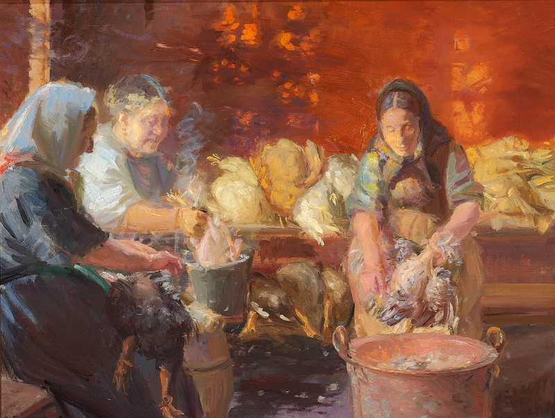 Hühnerrupfen. – Anna Ancher