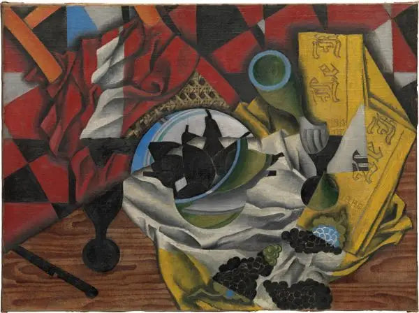 Birnen und Trauben auf einem Tisch - Juan Gris