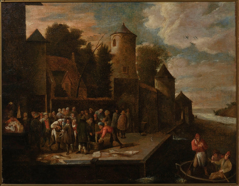 Fischhändler im Hafen - David Teniers der Jüngere