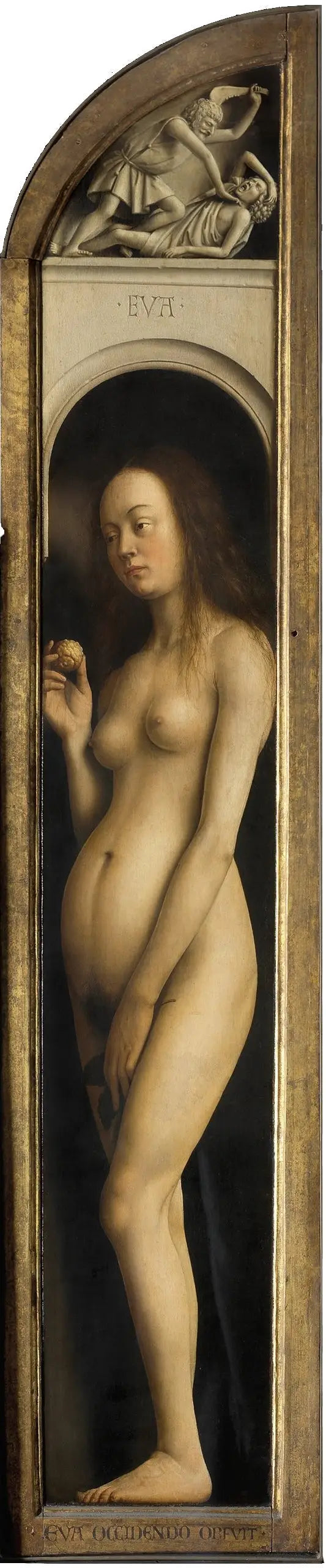 Polyptyque : volet extérieur de gauche : visage. Veille. - Jan van Eyck