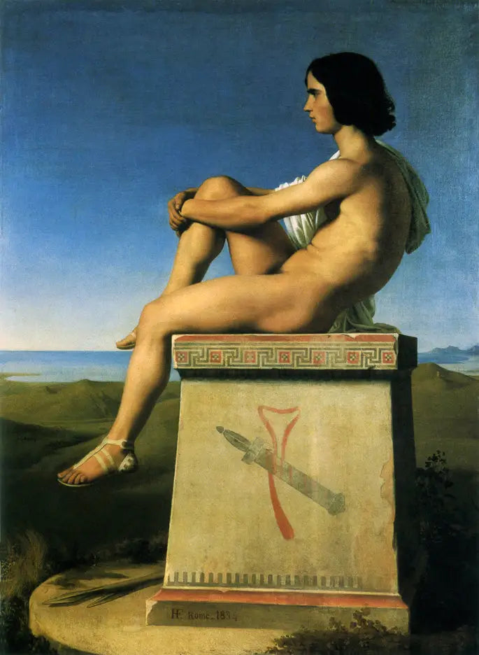 Polytès, Sohn des Priamos, beobachtet die Bewegungen der Griechen nach Troja - Hippolyte Flandrin