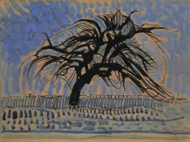 Apfelbaum in Blau - Piet Mondrian