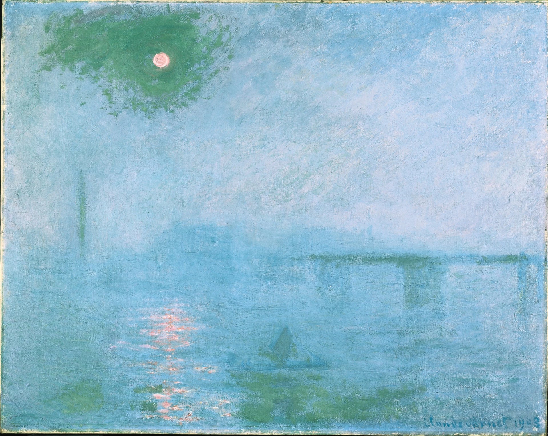 Charing Cross Bridge, brouillard sur la Tamise de Claude Monet, 1903 – Harvard Art Museums 1979.329, Wildenstein 1554