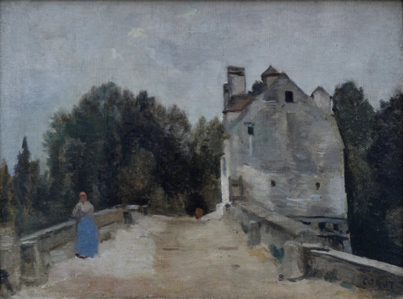 Brücke und Mühle bei Mantes - Jean-Baptiste Camille Corot