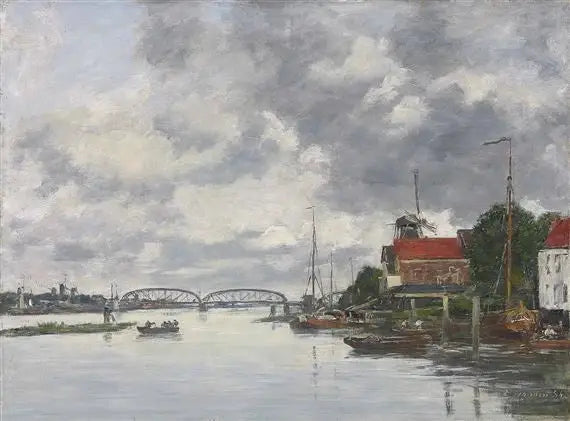 Brücke über die Maas bei Dordrecht - Eugène Boudin