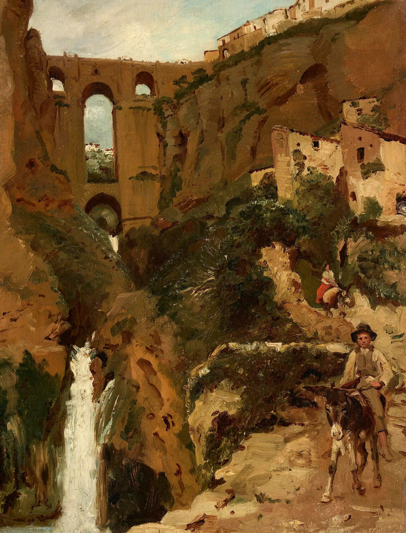 Brücke über eine felsige Schlucht. Zwei Reiter. Ronda, Spanien. - Peder Severin Krøyer