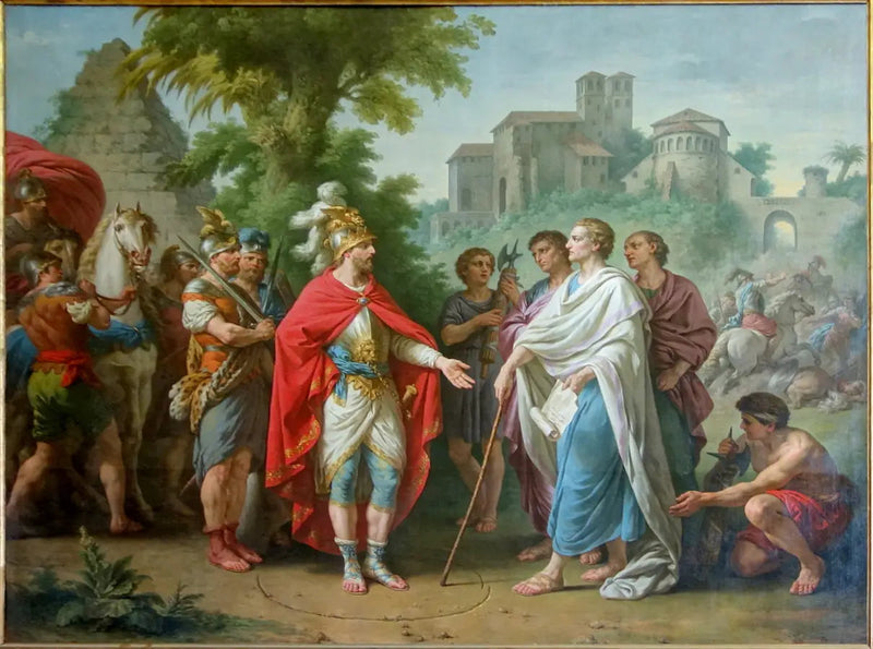 Popilius gesandt in die Botschaft bei Antiochus Epiphanes, um den Lauf seiner Verwüstungen in Ägypten zu stoppen - Louis Jean François Lagrenée