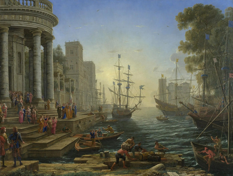 Hafen mit dem Anlegen von Sainte Ursule - Claude Lorrain