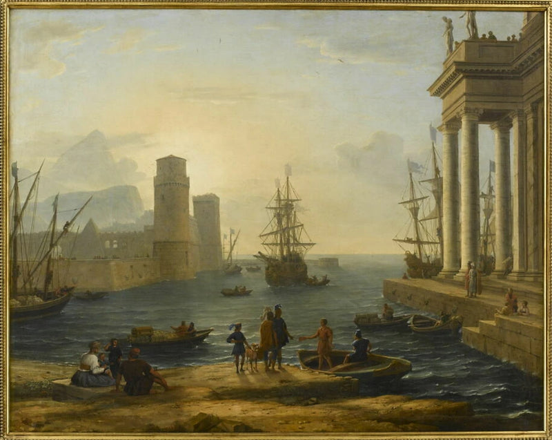 Port de mer, effet de brume (L'embarquement d'Ulysse ?) - Claude Gellée