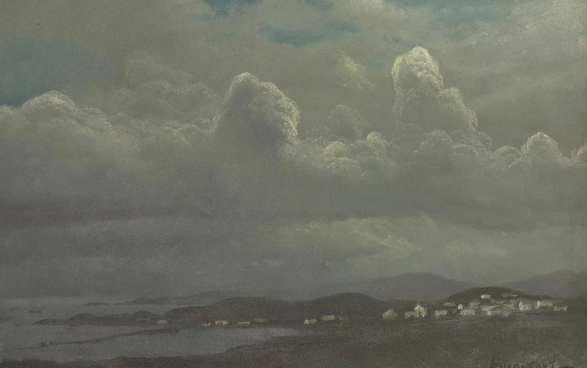 Port Richmond, baie de San Francisco - Albert Bierstadt image 1 copie de tableau peinte à la main