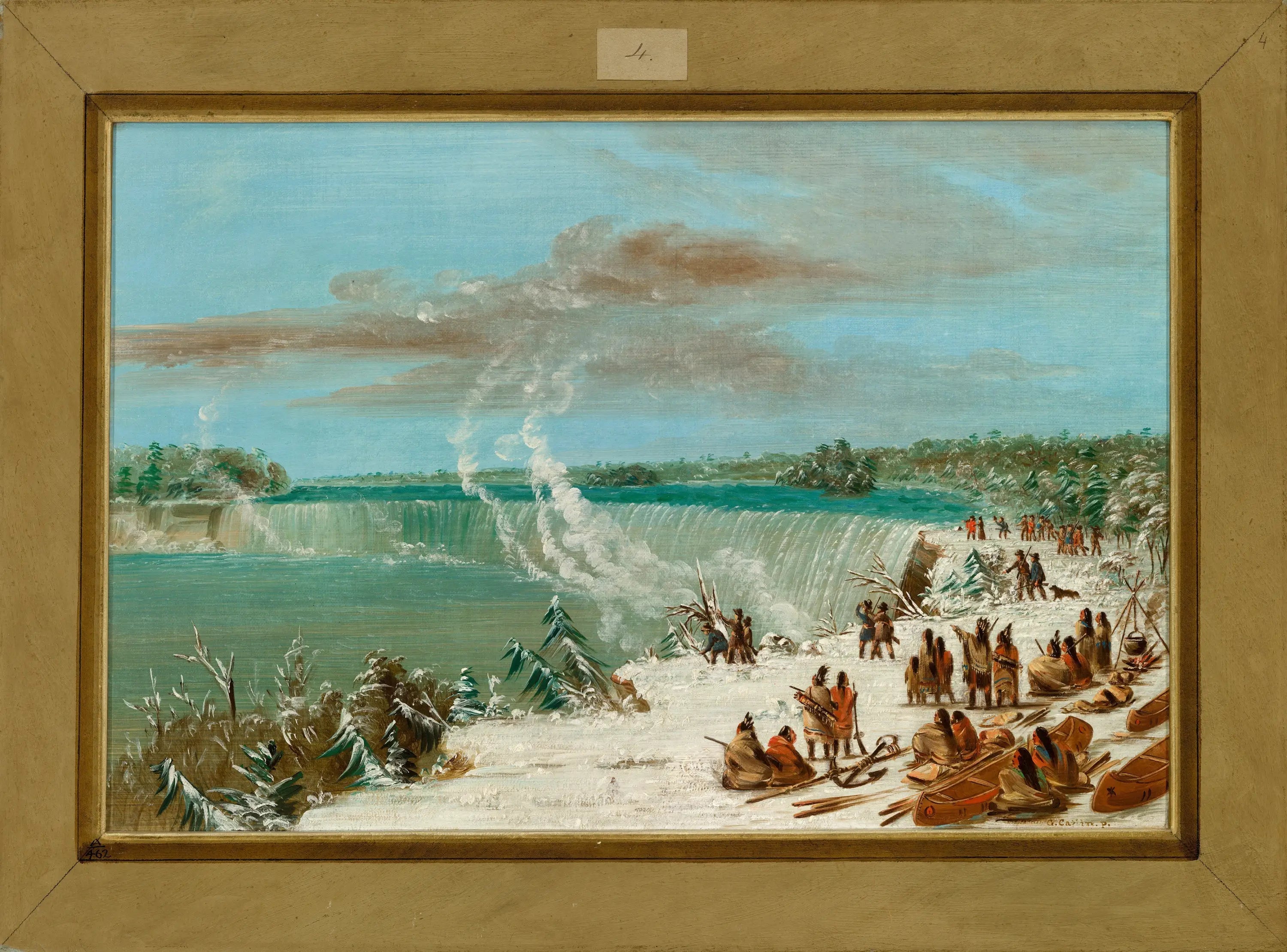 Portage autour des chutes du Niagara à Table Rock - George Catlin image 1 reproduction artisanale de tableau