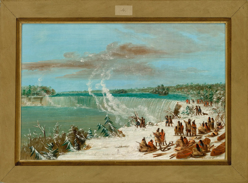Portage um die Niagarafälle bei Table Rock - George Catlin