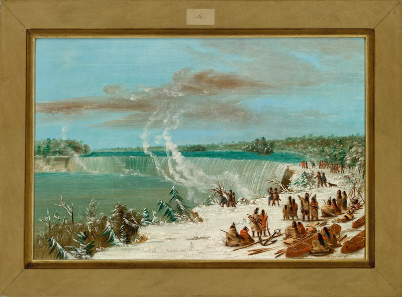 Portage um die Niagarafälle bei Table Rock - George Catlin