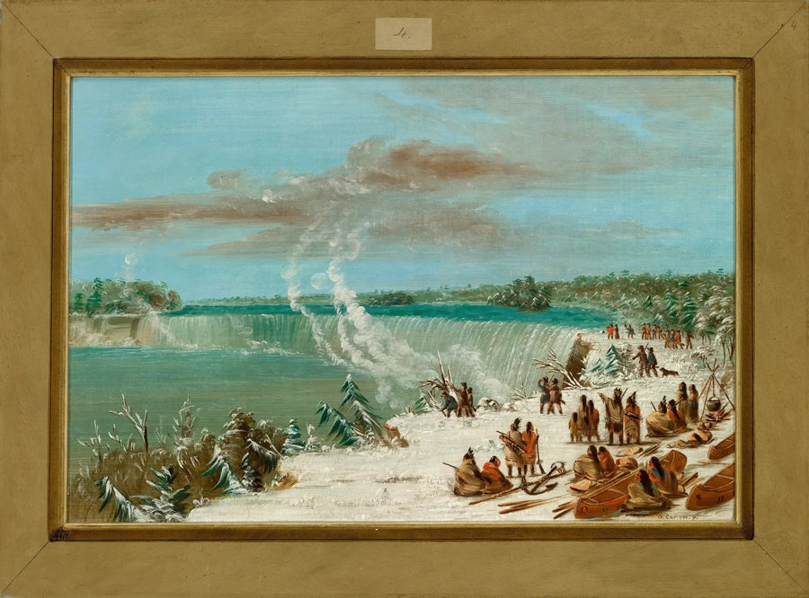 Portage um die Niagarafälle bei Table Rock - George Catlin