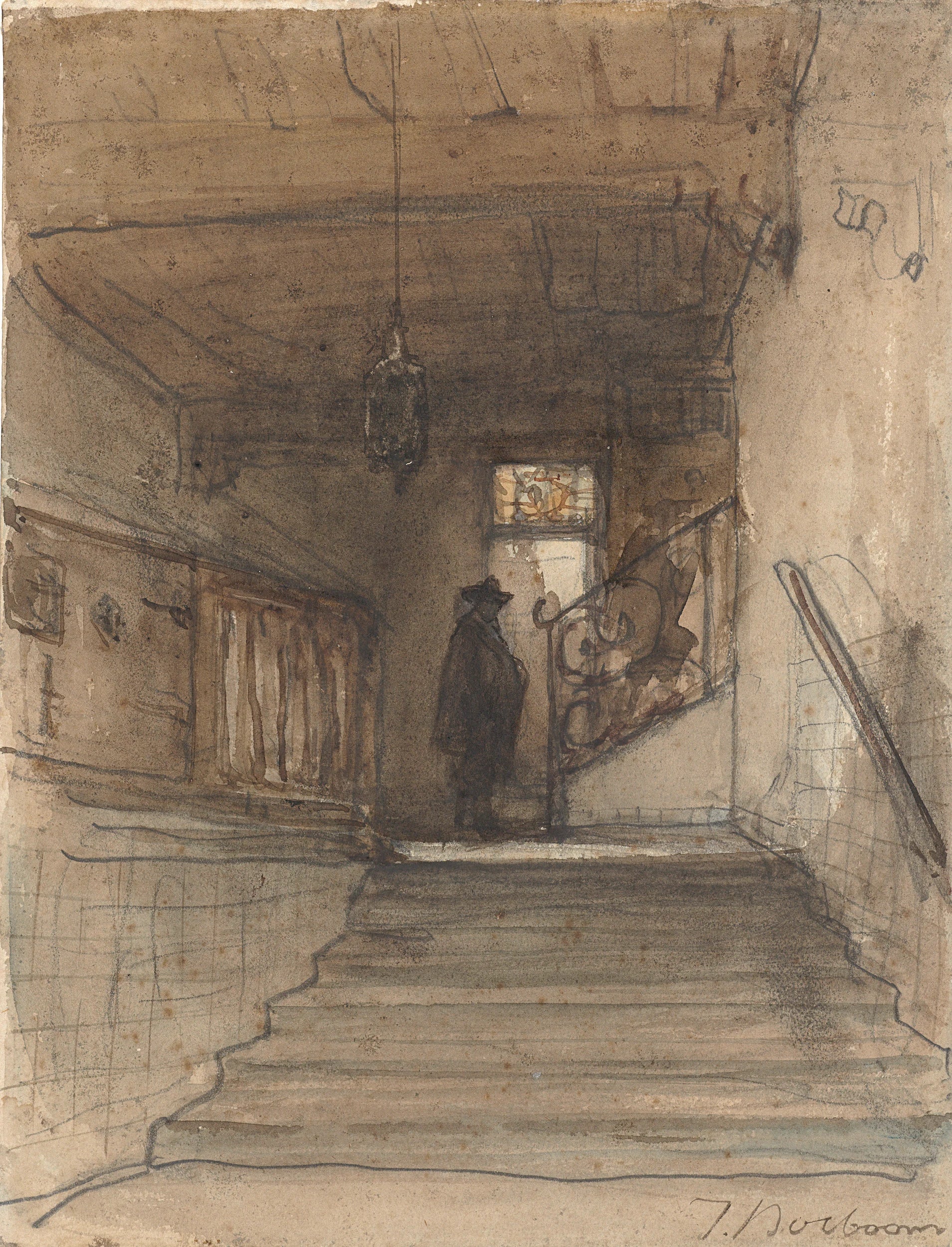 Portail d'escalier - Johannes Bosboom