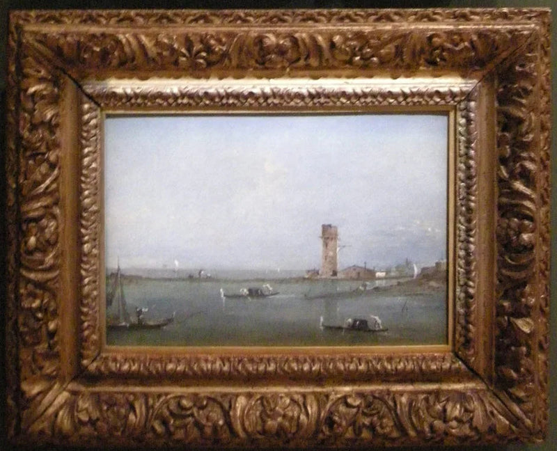 Venedigtore (Ansicht der venezianischen Lagune mit dem Marghera-Turm) - Francesco Guardi