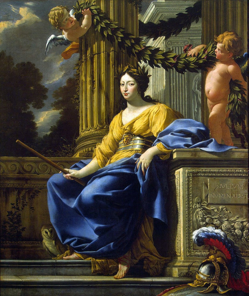 Allegorisches Porträt von Anne von Österreich als Minerva - Simon Vouet