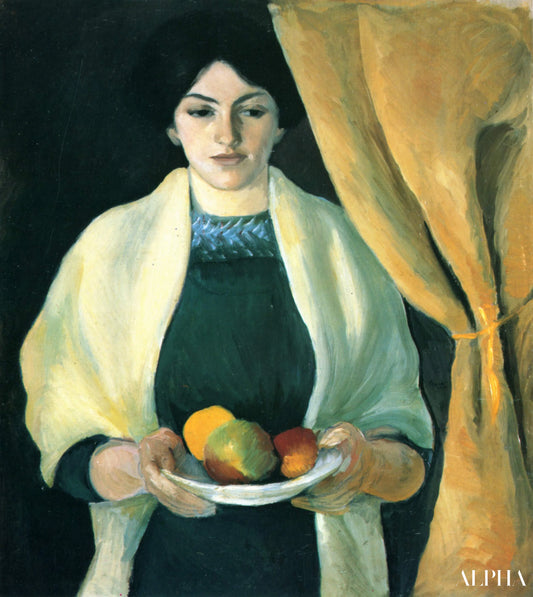 Portrait avec pommes : épouse de l'artiste - August Macke - Reproductions de tableaux et peintures haut de gamme