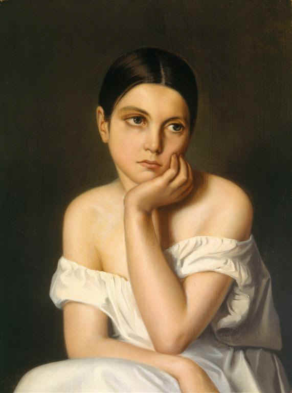 Portrait von Aline Chasseriau, Schwester des Künstlers - Théodore Chassériau