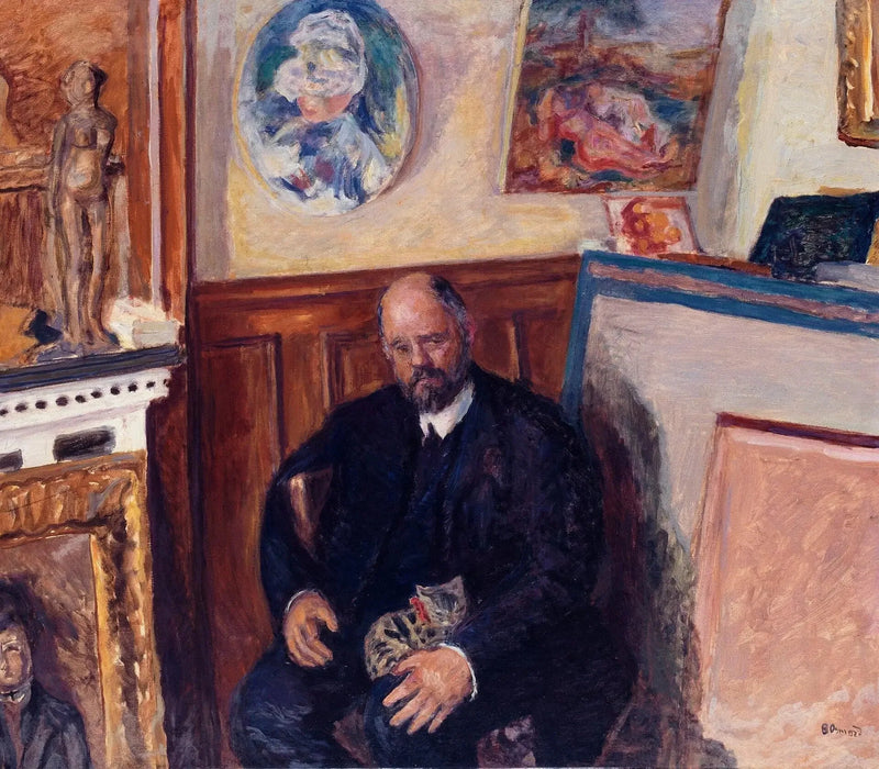 Porträt von Ambroise Vollard mit Katze - Pierre Bonnard