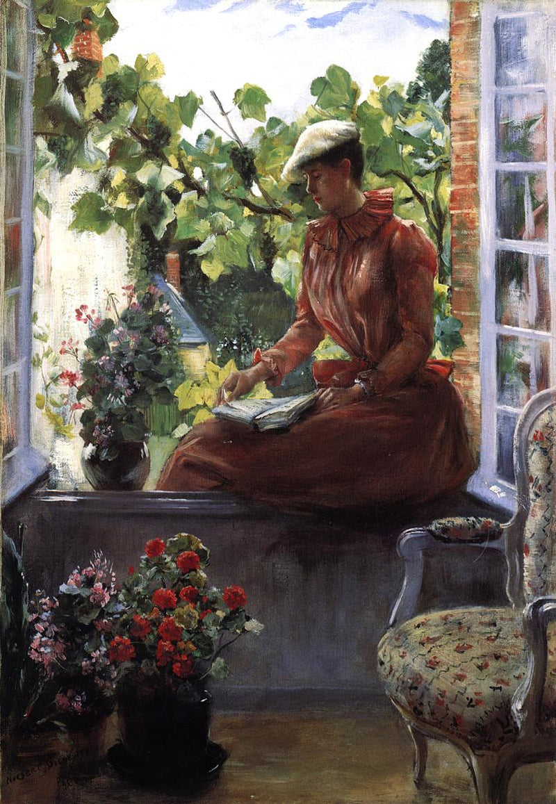 Porträt von Anna Gœneutte mit Barett - Norbert Gœneutte