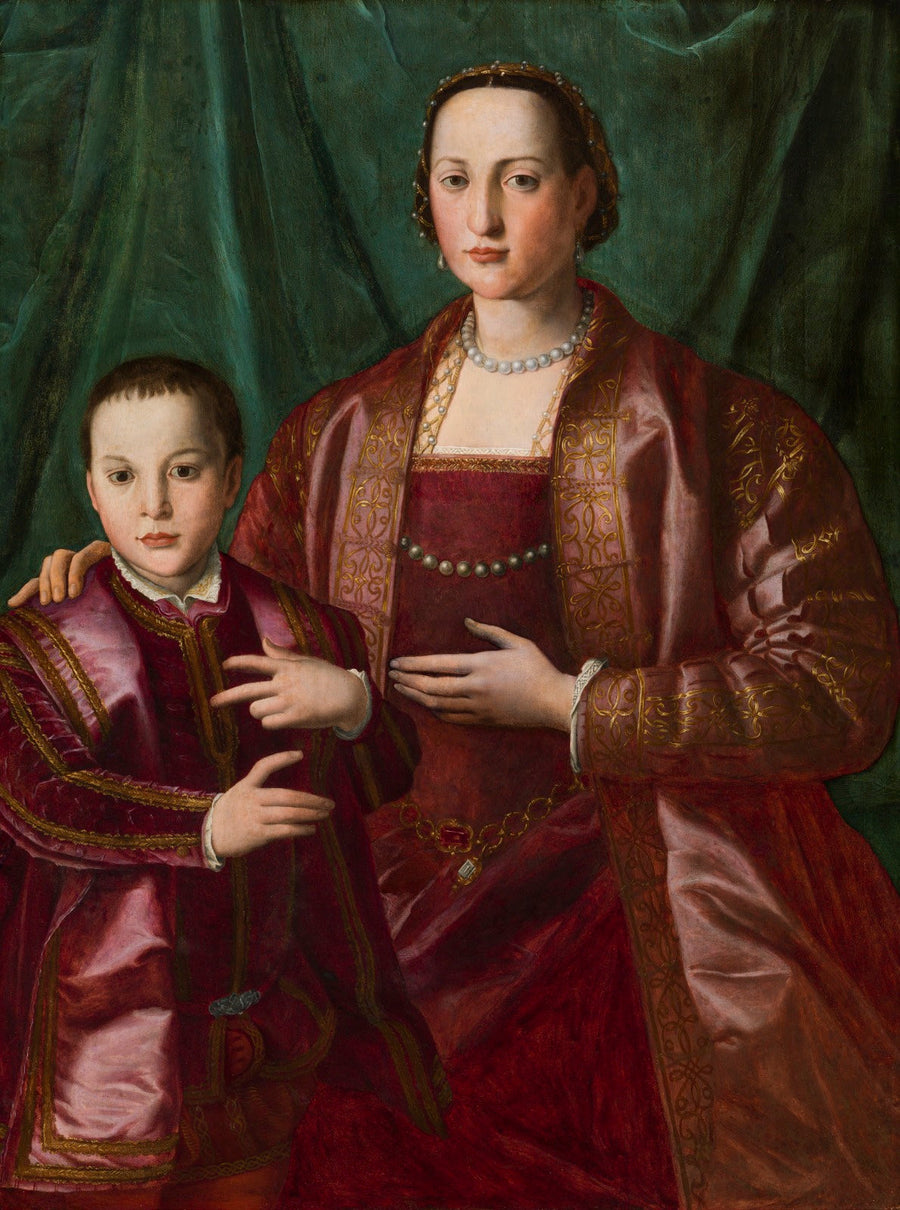 Porträt von Eleonore von Toledo und ihrem Sohn, Francesco de'Medici - Bronzino