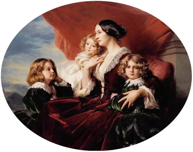 Porträt von Eliza Krasińska mit ihren Kindern. - Franz Xaver Winterhalter