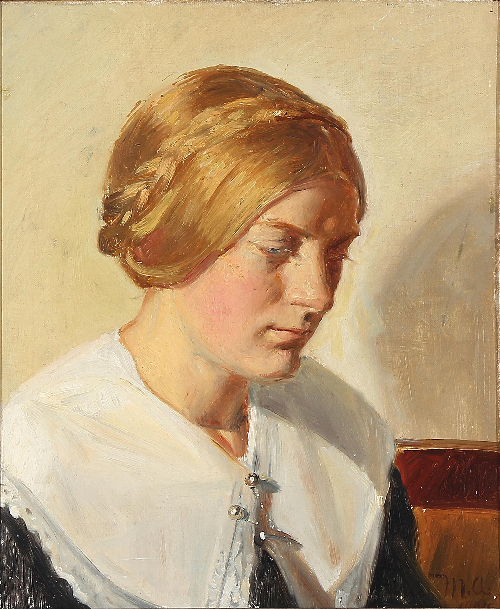 Portrait d'Ella Saxild. - Michael Peter Ancher image 1 reproduction réalisée par Alpha Reproduction