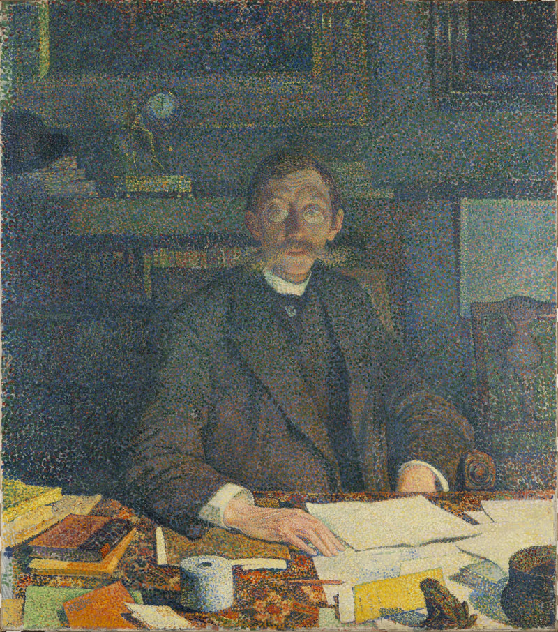 Porträt von Émile Verhaeren in seinem Arbeitszimmer, Rue du Moulin in Saint-Josse-Ten-Noode - Théo van Rysselberghe