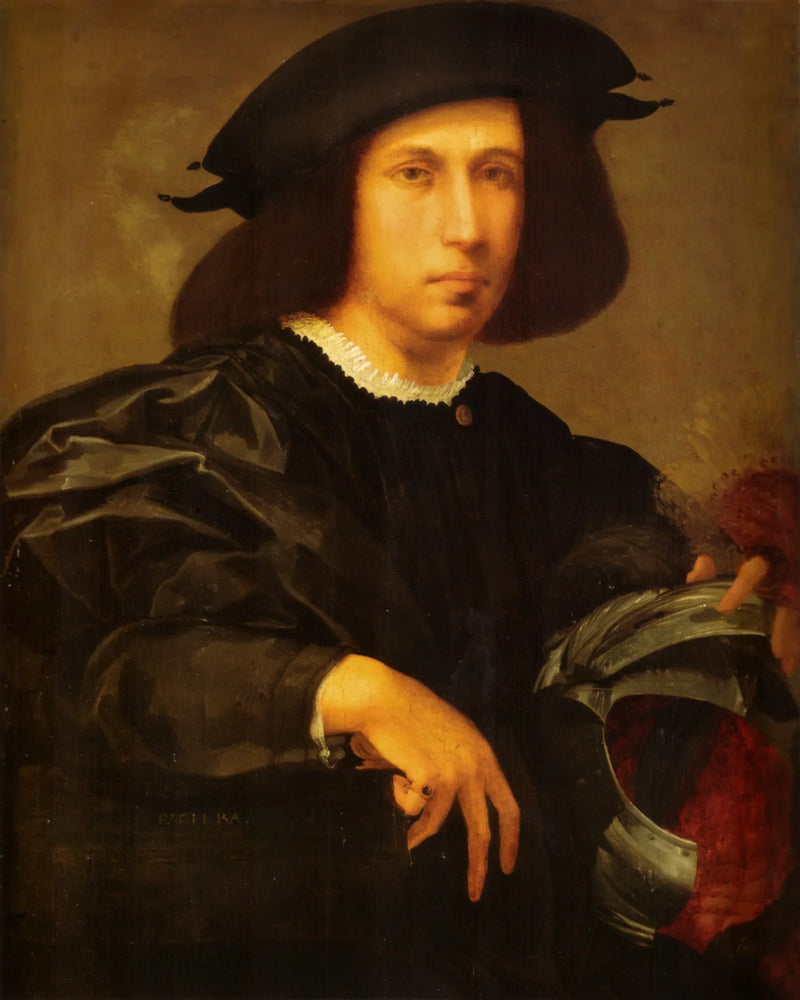 Porträt eines Mannes mit Helm - Rosso Fiorentino