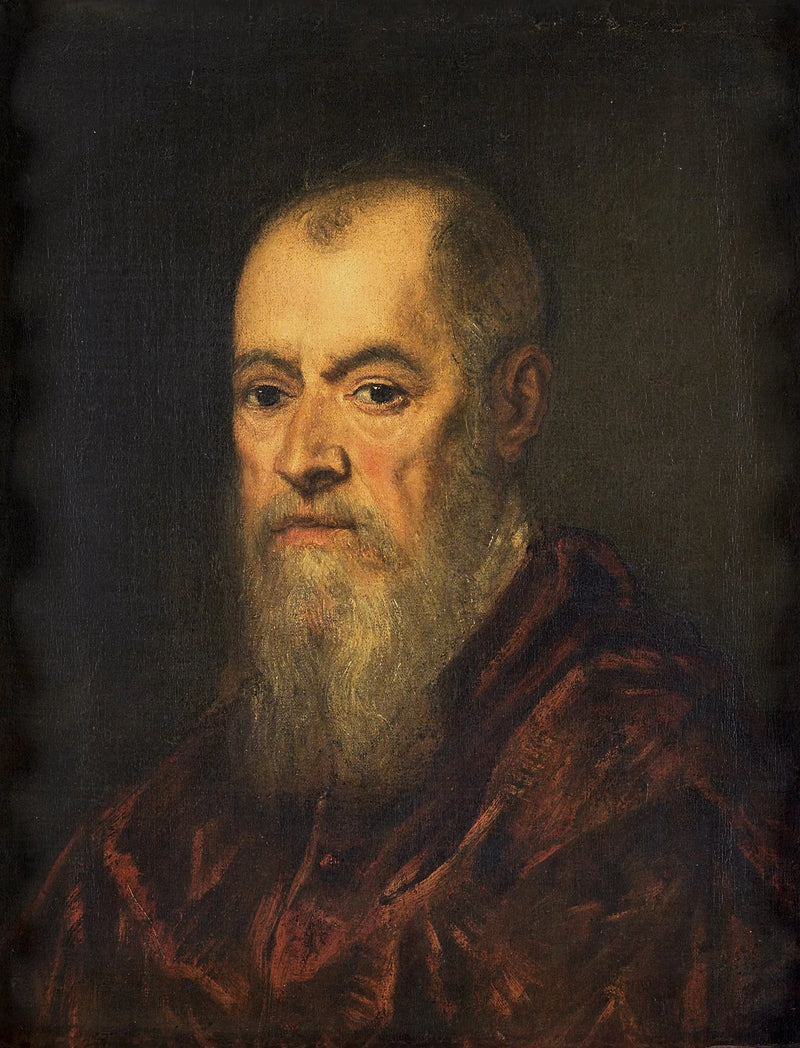 Porträt eines Mannes mit rotem Mantel - Jacopo Tintoretto