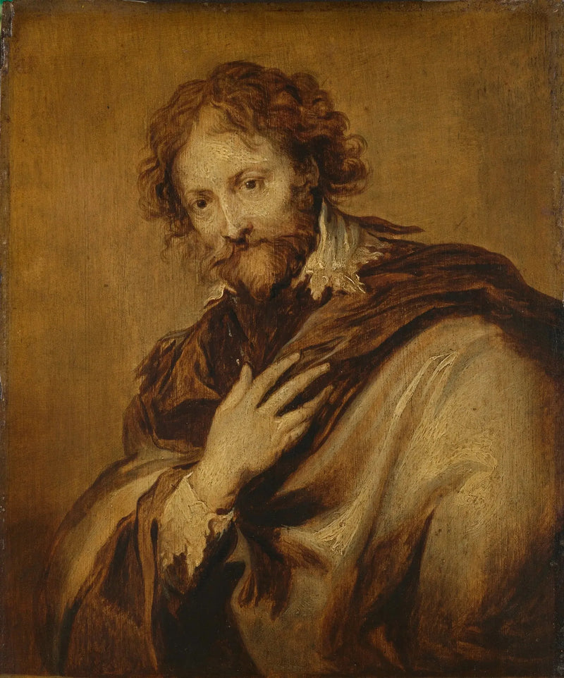 Portrait eines Mannes, identifiziert als Pierre Paul Rubens (1577-1640). Maler und Diplomat. - Antoine van Dyck