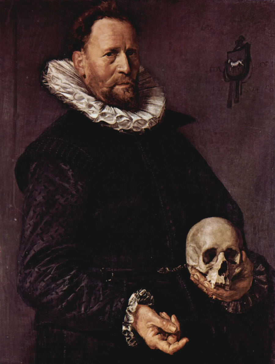 Porträt eines Mannes, der einen Schädel hält - Frans Hals