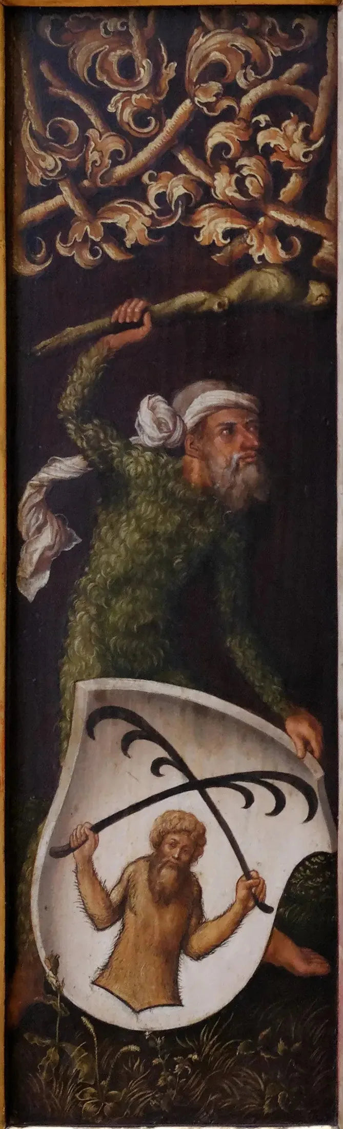 Porträt von Oswolt Krel: „Waldmenschen“ mit den heraldischen Schilden von Oswolt Krel - Albrecht Dürer