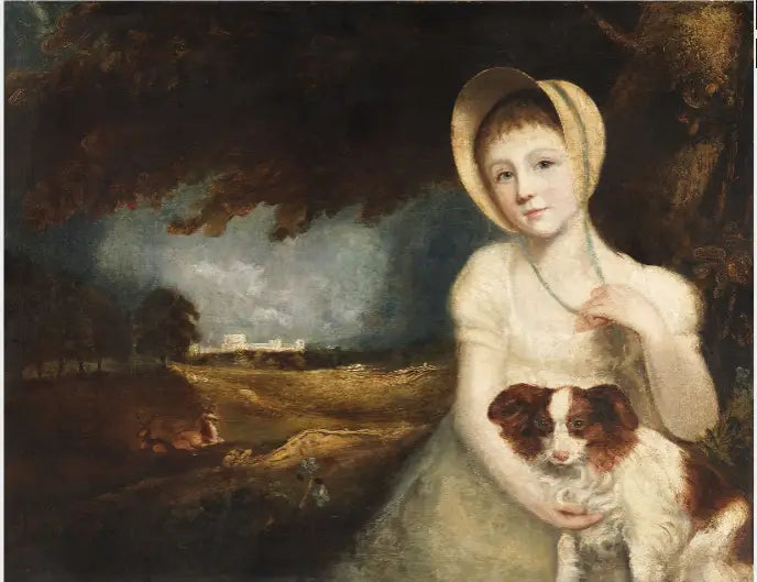 Portrait eines Kindes mit einem Hund - John Constable