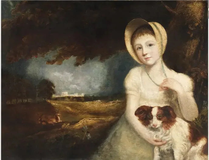 Portrait eines Kindes mit einem Hund - John Constable