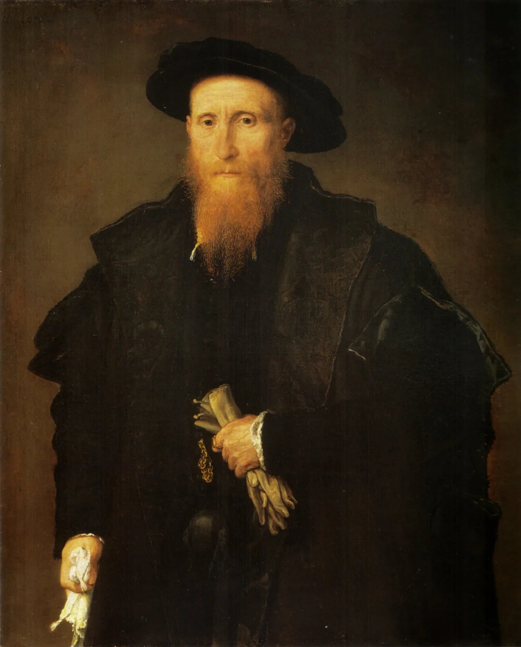 Portrait d'un gentilhomme avec des gants - Lorenzo Lotto image 1 copie peinte à la main à l’huile