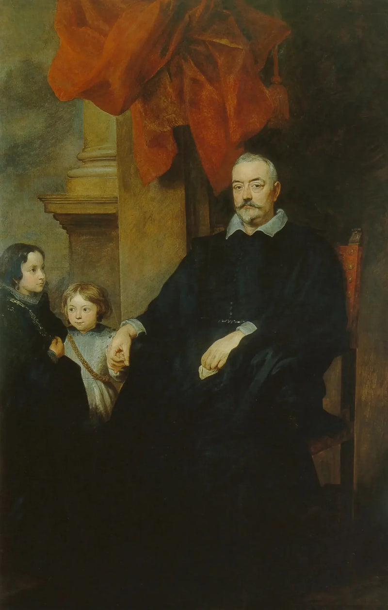 Portrait eines Gentlemans aus Genua mit zwei Kindern - Antoine van Dyck