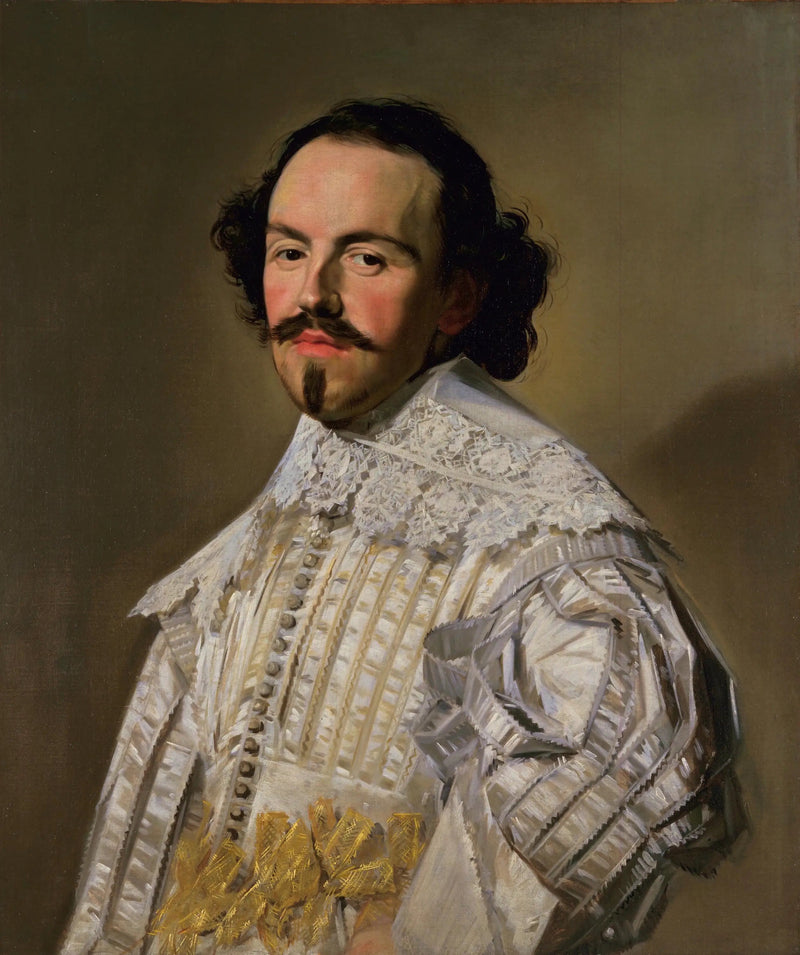 Portrait eines Gentlemans in Weiß - Frans Hals