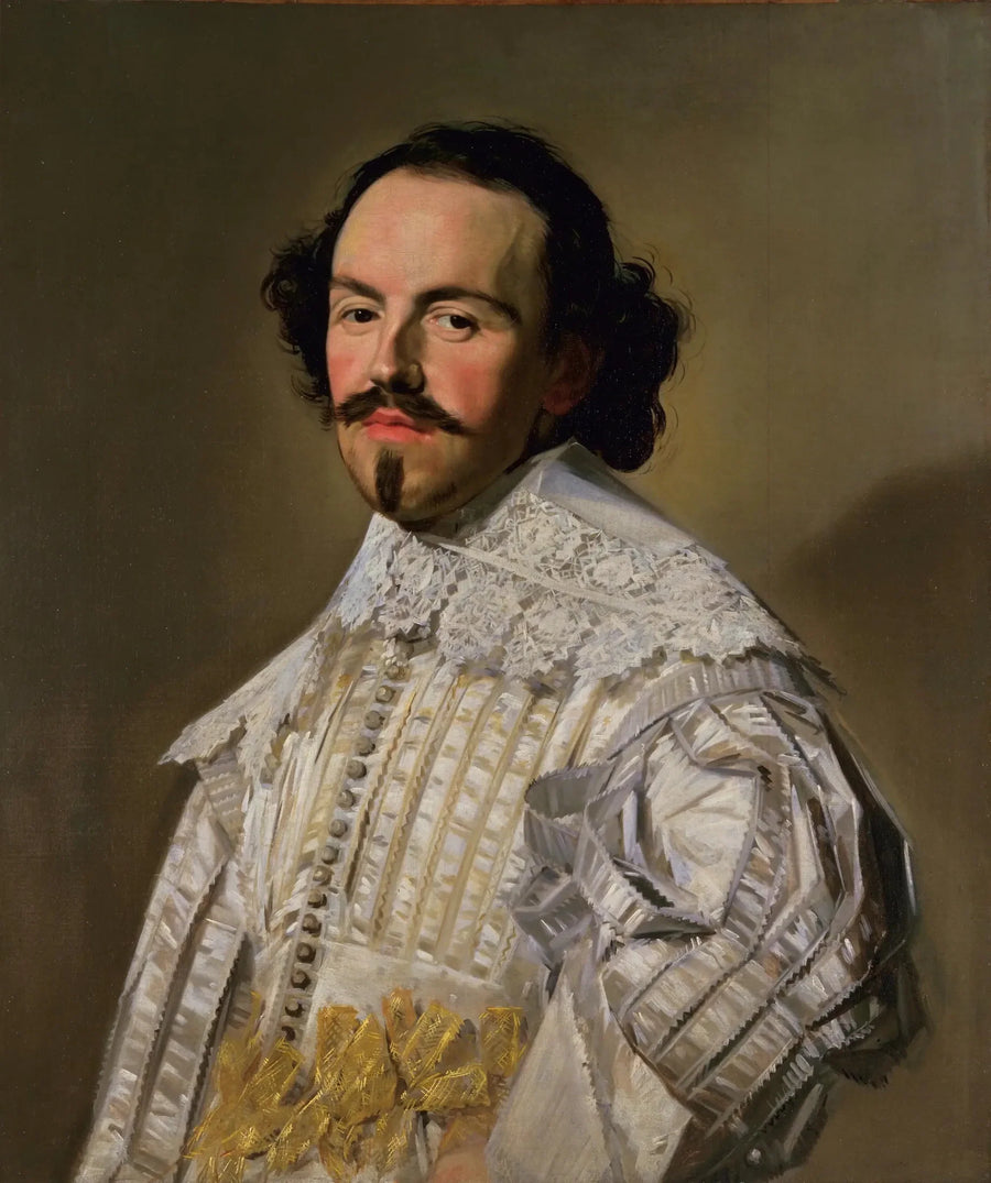 Portrait eines Gentlemans in Weiß - Frans Hals